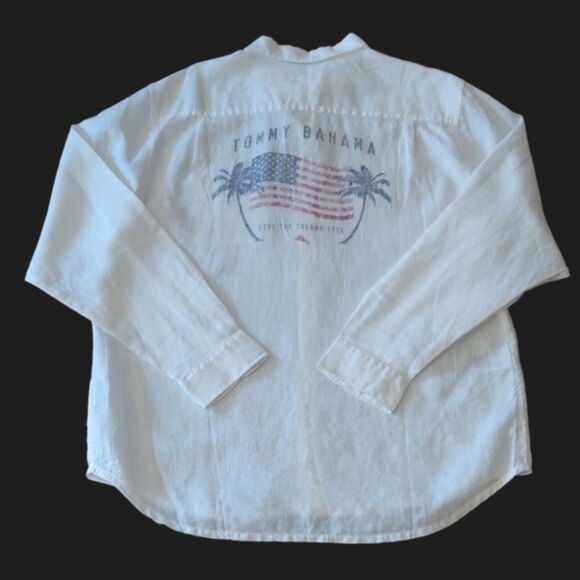 Tommy Bahama Americana Palms Linen Shirt - Picture 6 of 14